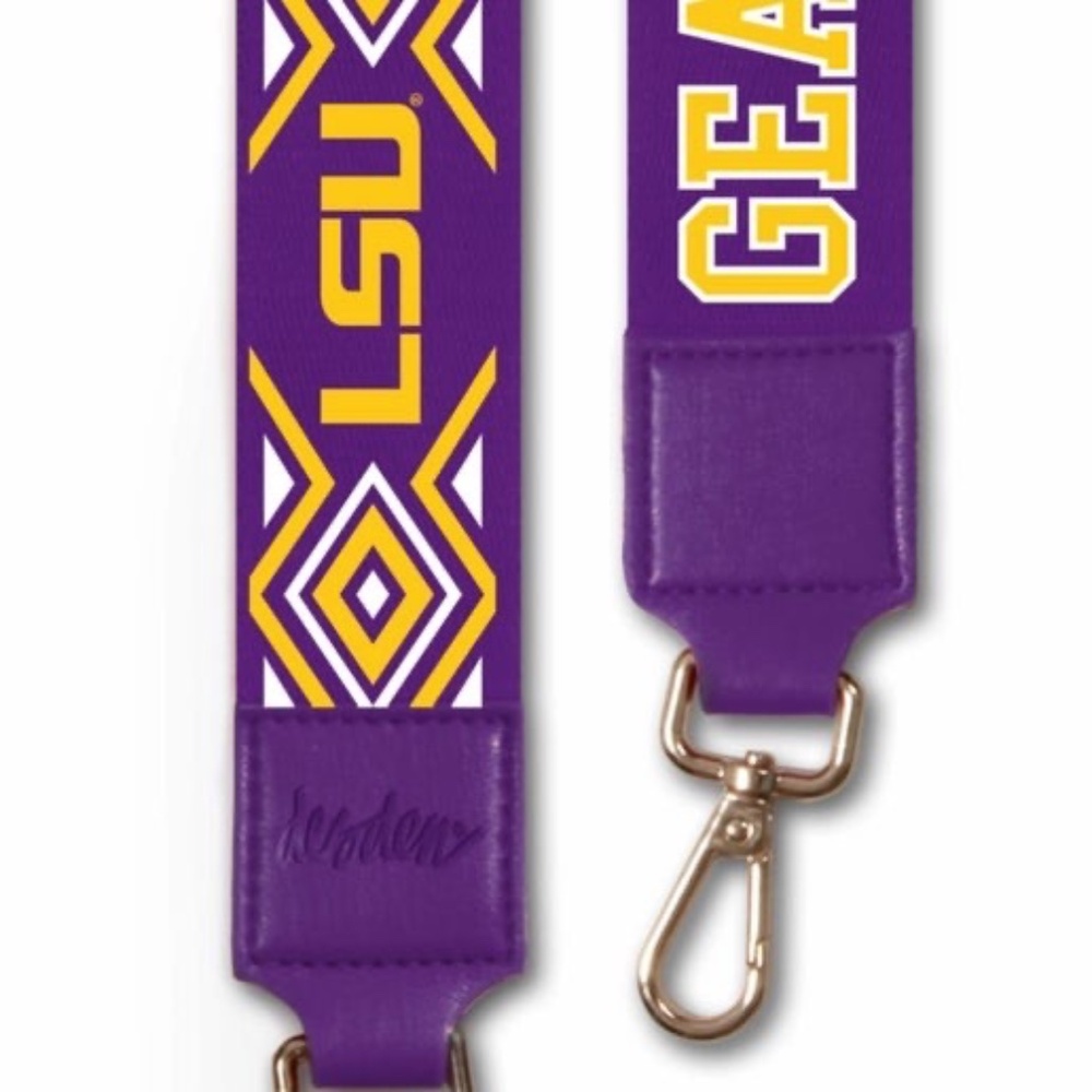 LSU 2 inch Wide Printed Purse/Messenger Bag Tote Strap (Adjusts to 55 inches)